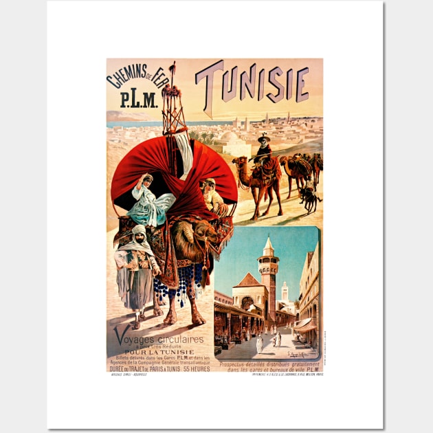 Vintage Travel Poster Tunisia Chemins de Fer Tunisie Wall Art by vintagetreasure